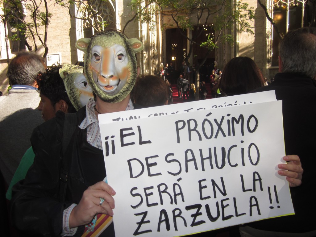 valencia La protesta en la Lonja de Valencia. Foto: T. Martínez