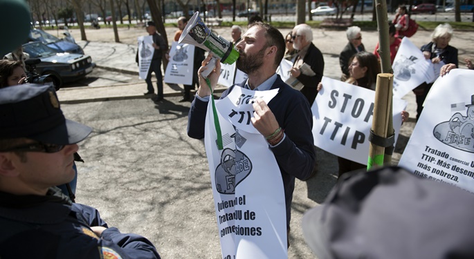 Protesta contra el TTIP en Madrid, el año pasado - Álvaro Minguito / DISO Press