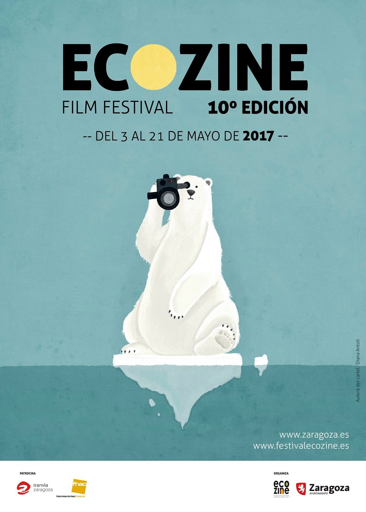 El cartel de la 10ª edición del Festival Ecozine ha sido diseñado por la artista Diana Antolí.