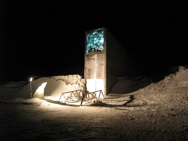 Entrada a la Bóveda Global de Semillas, en el archipiélago de Svalbard. Foto: NordGen/Dag Terje Filip Endresen