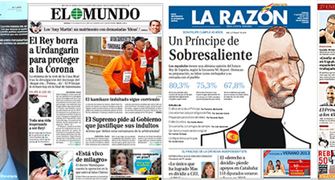 La prensa rinde pleitesía al príncipe Felipe con motivo de su cumpleaños