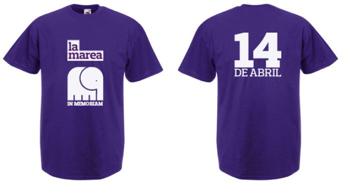 Edición especial de camisetas y tazas, homenaje al 14 de abril