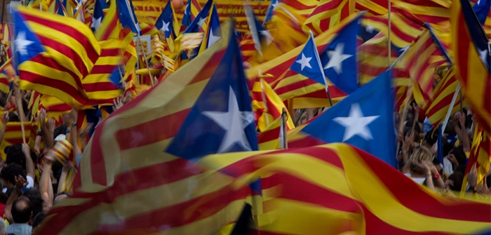 Banderas independentistas en la Diada. | La Marea