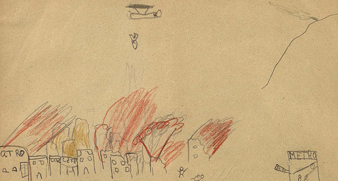 Los dibujos infantiles en las guerras. La casa partida en dos