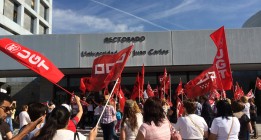 Fuerte presencial policial durante la huelga de limpieza en la Universidad Rey Juan Carlos