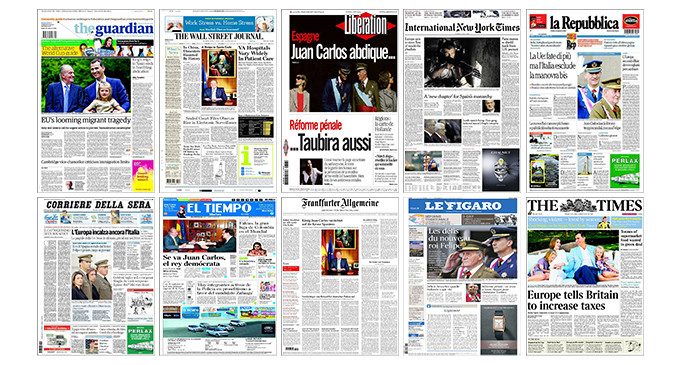 La prensa internacional vincula la abdicación del rey con la caída de su popularidad