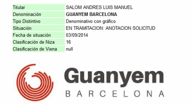 Un asesor del PP registra las marcas Guanyem Barcelona y Guanyem Valencia