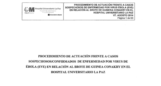 El protocolo interno de retirada del traje contra el ébola del Hospital La Paz