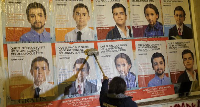 Greenpeace convierte a los políticos en niños