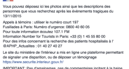 La búsqueda de familiares y amistades tras el atentado de París se traslada a Internet