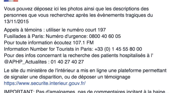 La búsqueda de familiares y amistades tras el atentado de París se traslada a Internet