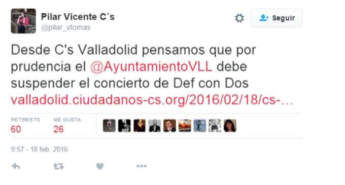 Ciudadanos pide cancelar un concierto de Def con Dos en Valladolid por “prudencia”