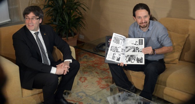 Iglesias, a Puigdemont: Los cambios en España “permiten imaginar un futuro distinto”
