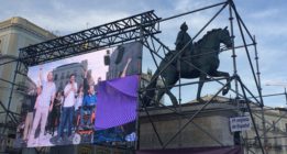 Miles de personas se concentran en Madrid para apoyar la moción de censura de Unidos Podemos