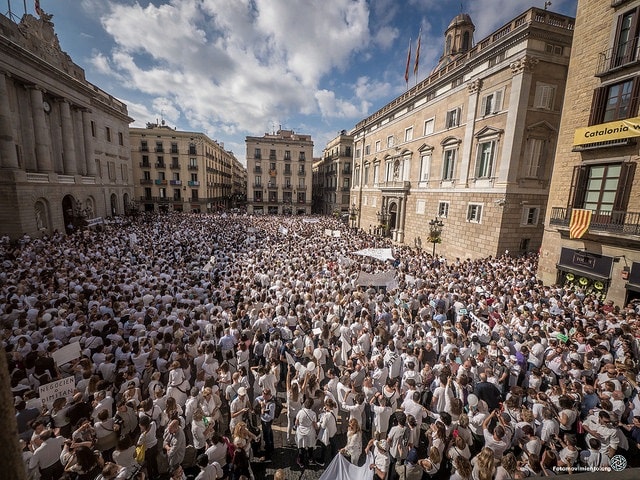 Concentración Parlem, en Barcelona, el 7 de octubre. Foto: Jorge Lizana / Fotomovimiento