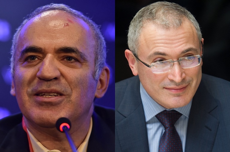 Kasparov (izquierda) y Jodorkovsky (derecha). Foto: Web Summit / Vygintas Skaraitis.