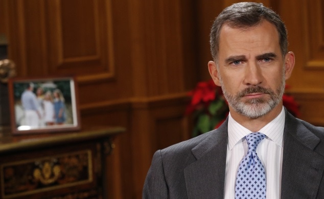 El rey Felipe VI, durante el discurso de Nochebuena de 2017. CASA REAL