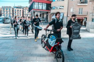 Lucas Barrero, durante una manifestación de Fridays For Future Girona. Foto: Marina Vargas.