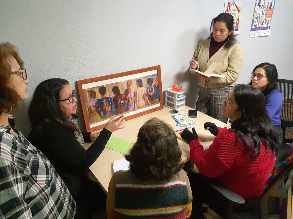 Compañeras de La Comala el día de la presentación de resultados de la evaluación 2024.